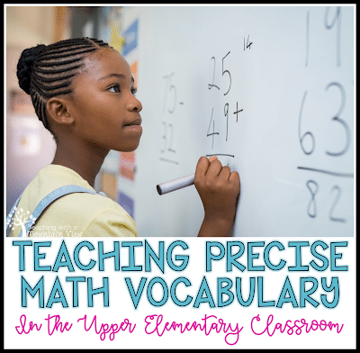 Teaching Precise Math Vocabulary 1 Teaching Precise Math Vocabulary in upper elementary classrooms graphic